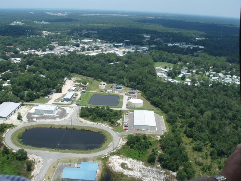 bird's eye view of the wastewater treatment plant 