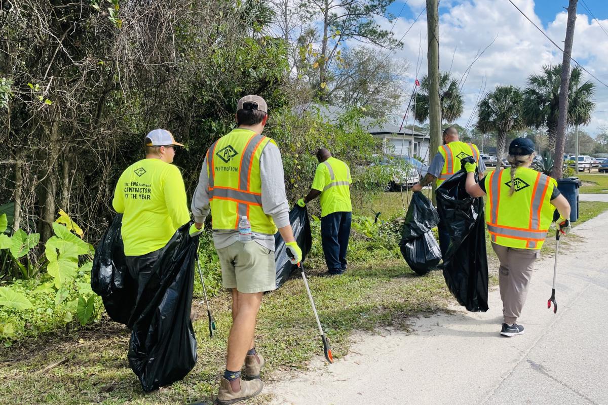 Volunteers Removing Litter